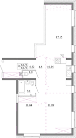 Квартира 64,8 м², 3-комнатная - изображение 1