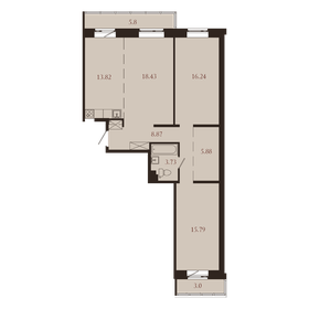 Квартира 91,6 м², 3-комнатная - изображение 1