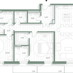 Квартира 146,7 м², 2-комнатная - изображение 2