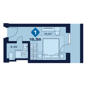 Квартира 19,4 м², 1-комнатные - изображение 1