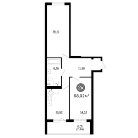 Квартира 64,3 м², 2-комнатная - изображение 1