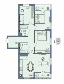 Квартира 81,2 м², 3-комнатная - изображение 1