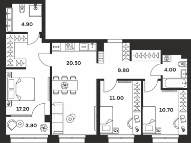Квартира 81,9 м², 3-комнатная - изображение 1