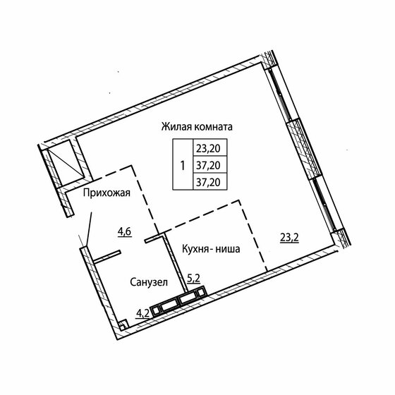 41,4 м², 1-комнатная квартира 7 869 800 ₽ - изображение 18