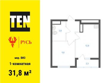 Квартира 31,8 м², 1-комнатная - изображение 1
