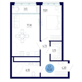 Квартира 50 м², 1-комнатная - изображение 1