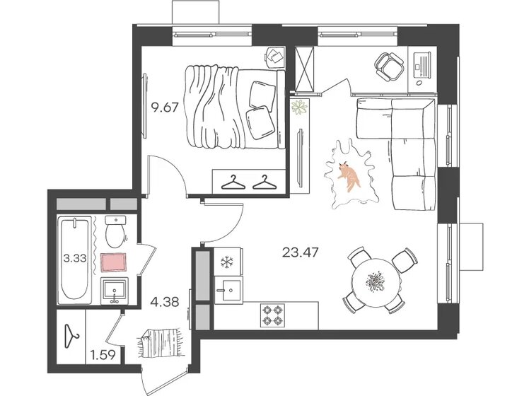 36,8 м², 2-комнатная квартира 4 217 519 ₽ - изображение 62