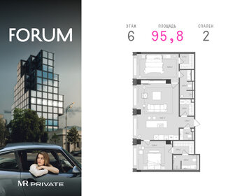 Квартира 95,8 м², 2-комнатная - изображение 1