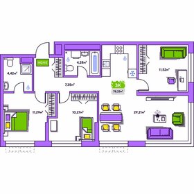 Квартира 78,3 м², 3-комнатная - изображение 1