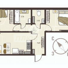 Квартира 57,5 м², 2-комнатная - изображение 3