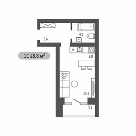 Квартира 28,8 м², студия - изображение 1