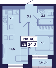 Квартира 34 м², 2-комнатная - изображение 1