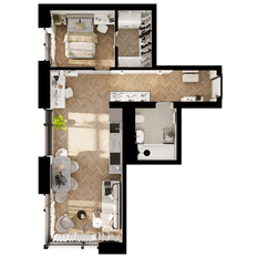 Квартира 44,3 м², 1-комнатная - изображение 4