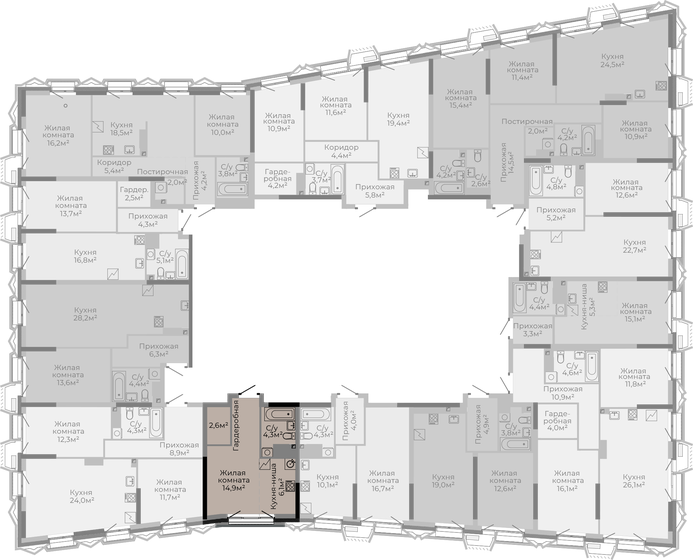 29,6 м², квартира-студия 7 972 000 ₽ - изображение 52