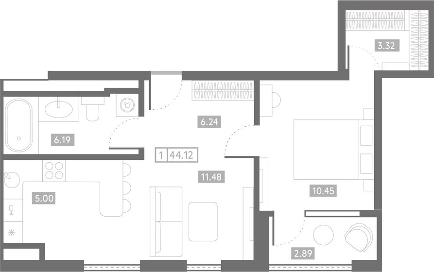 48,7 м², 1-комнатная квартира 34 118 000 ₽ - изображение 32