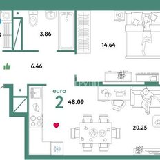 Квартира 48 м², 1-комнатная - изображение 2