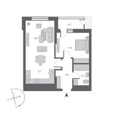 Квартира 50,4 м², 2-комнатная - изображение 2