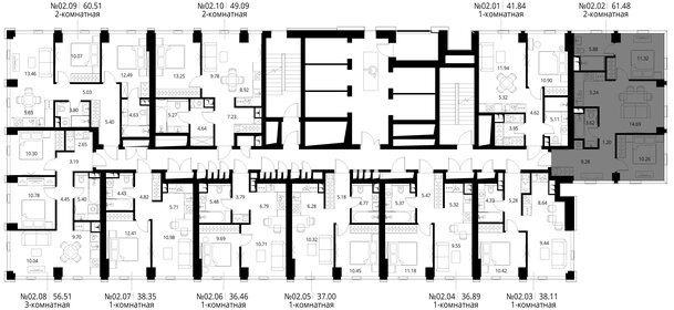 Квартира 61,5 м², 2-комнатная - изображение 2