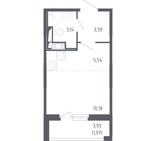 Квартира 24,4 м², студия - изображение 1