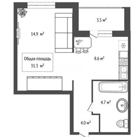 Квартира 31,3 м², 1-комнатная - изображение 1