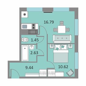 Квартира 40,3 м², 1-комнатные - изображение 1