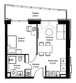Квартира 38,8 м², 1-комнатная - изображение 2