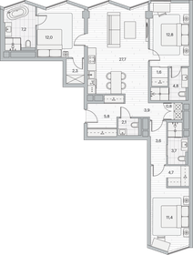 Квартира 103,9 м², 3-комнатная - изображение 1