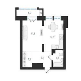 Квартира 42 м², 1-комнатная - изображение 1