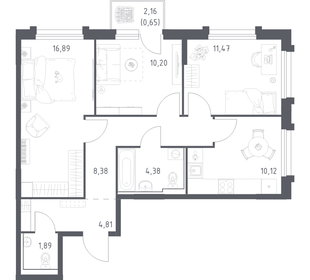 Квартира 68,8 м², 3-комнатная - изображение 1
