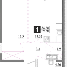 Квартира 39,7 м², 1-комнатная - изображение 3