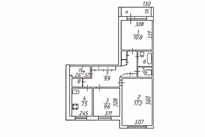 Квартира 64 м², 3-комнатная - изображение 1