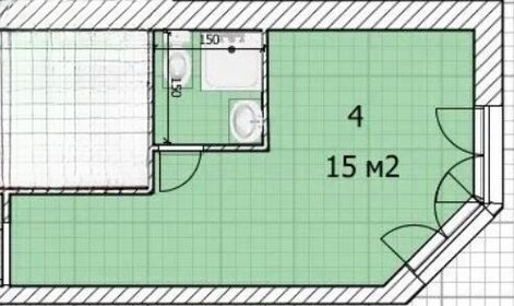 Квартира 15,1 м², студия - изображение 1