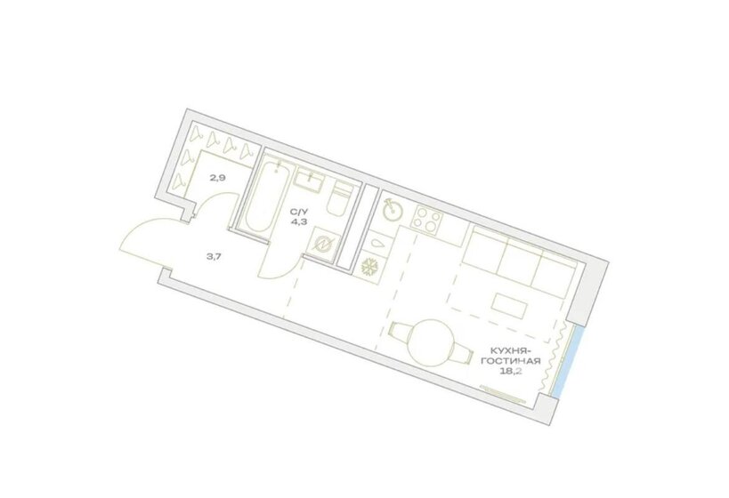 24,9 м², квартира-студия 8 815 400 ₽ - изображение 44