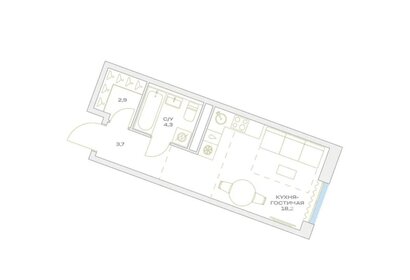 Квартира 29,1 м², студия - изображение 1