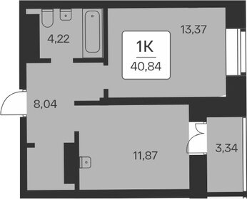 Квартира 41 м², 1-комнатная - изображение 1