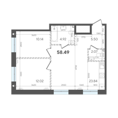 Квартира 58,5 м², 2-комнатная - изображение 4