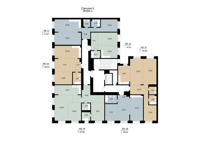 72 м², 3-комнатная квартира 21 500 000 ₽ - изображение 123