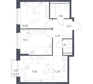 Квартира 52,6 м², 2-комнатная - изображение 1
