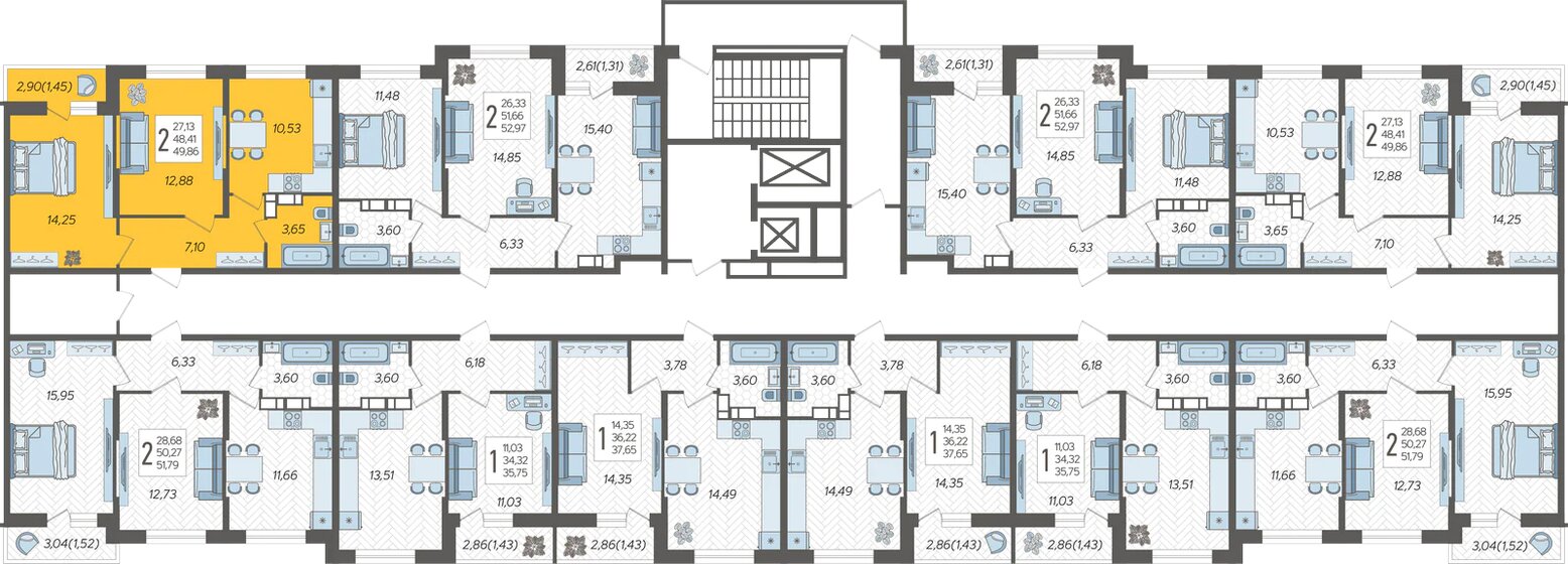 49,9 м², 2-комнатная квартира 6 332 220 ₽ - изображение 17