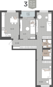 Квартира 78,5 м², 3-комнатная - изображение 1