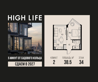 Квартира 38,5 м², 2-комнатная - изображение 1