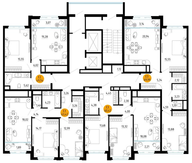 60,4 м², 2-комнатная квартира 7 550 687 ₽ - изображение 35