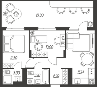 Квартира 59,2 м², 2-комнатная - изображение 1