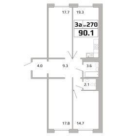 Квартира 90,1 м², 3-комнатная - изображение 1