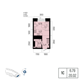 Квартира 20 м², 1-комнатная - изображение 1