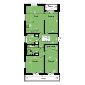 Квартира 104,4 м², 3-комнатная - изображение 1