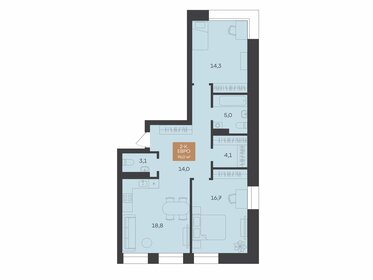 Квартира 76 м², 2-комнатная - изображение 1