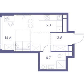 Квартира 28,4 м², студия - изображение 1