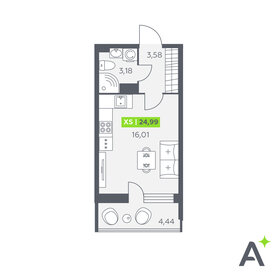 Квартира 25 м², студия - изображение 1