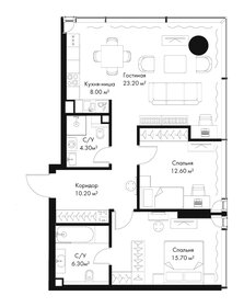 Квартира 80,3 м², 2-комнатная - изображение 2